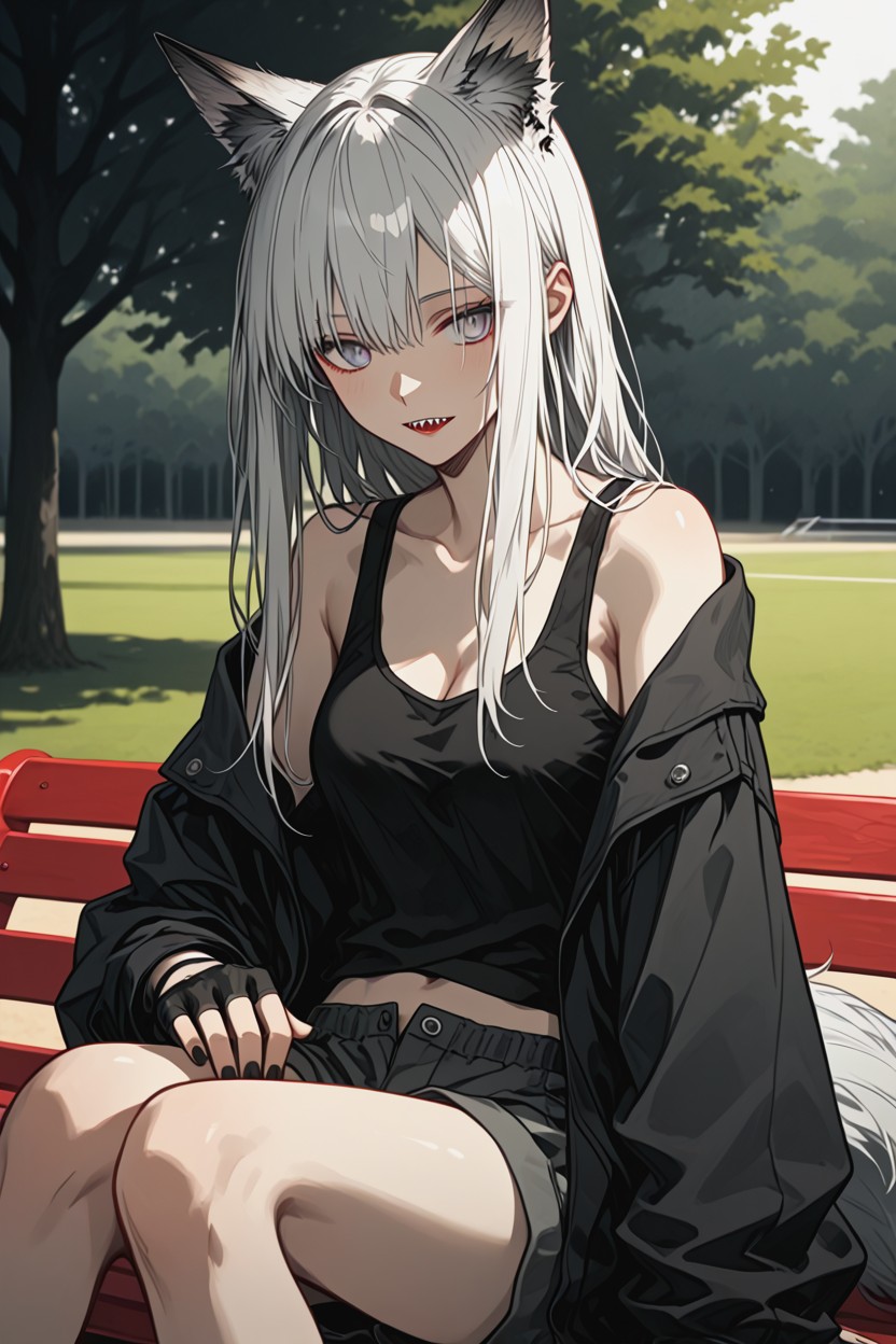 Fox Ears, Lappland Watching Quietly, Long Hair Hentai AI Porn