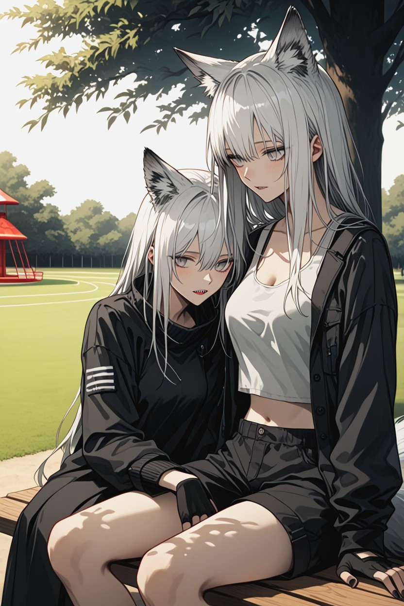 Fox Ears, Medium-wide Shot, Soft Daylight Hentai AI Porn