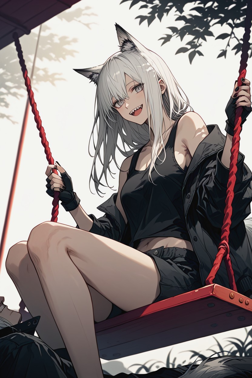 Playground Equipment Colorful But Not Dominant, Midriff, Bright Daylight Hentai AI Porn