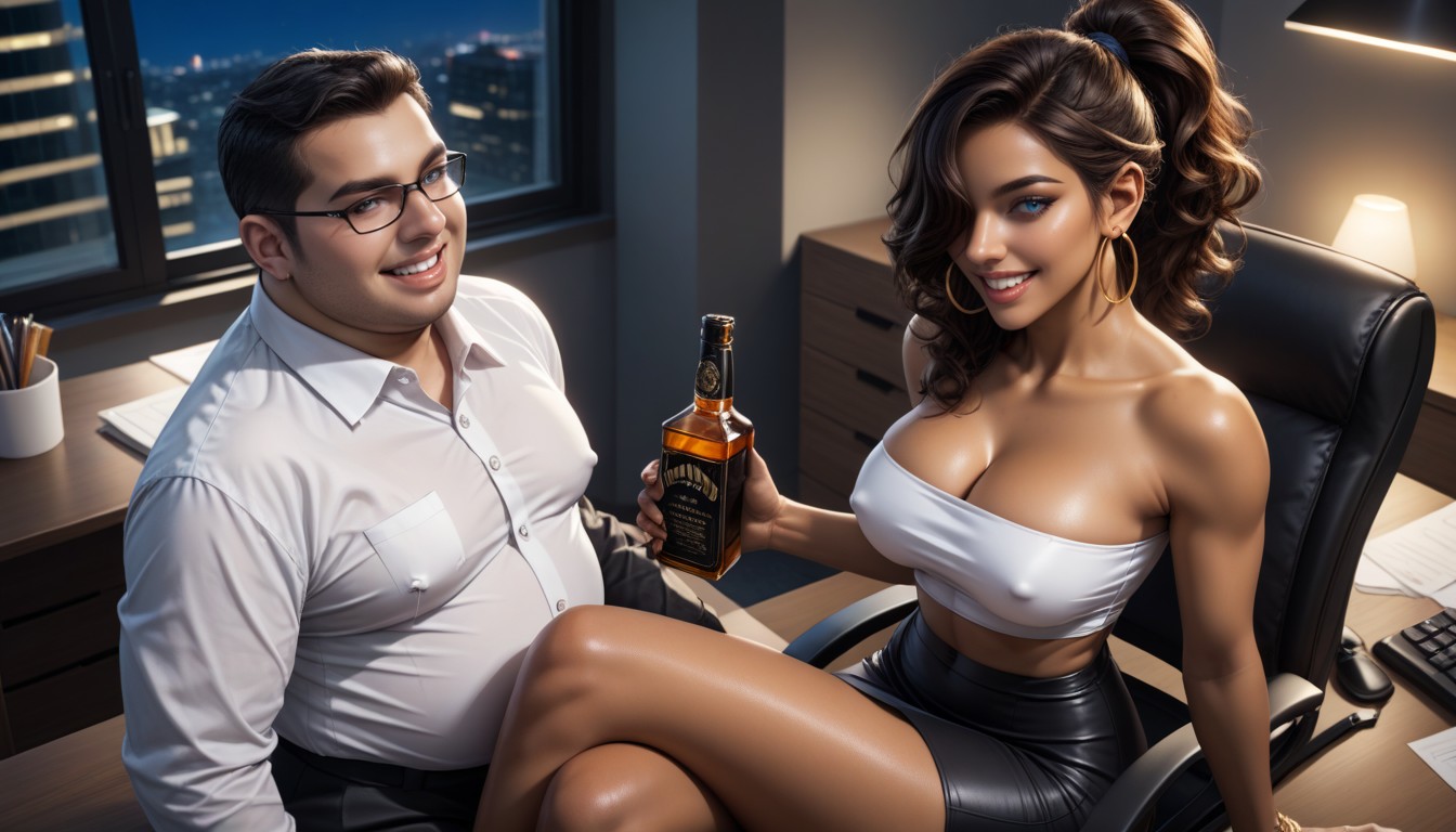 Office, Medium Breast, Showing Off Her Legs AI Porn
