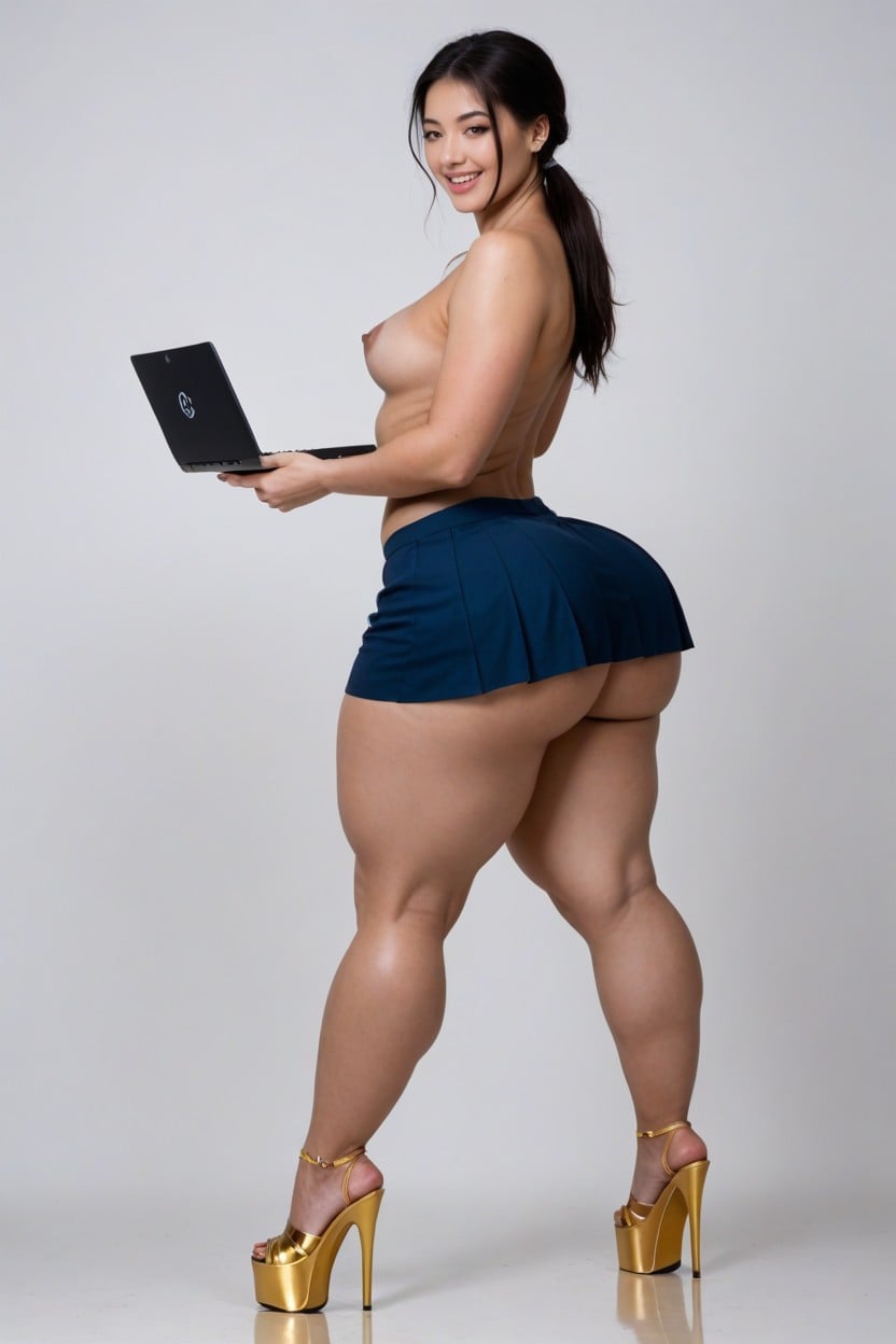Feminine, Massive Thick Thighs, The Whole Body In Picture AI Porn
