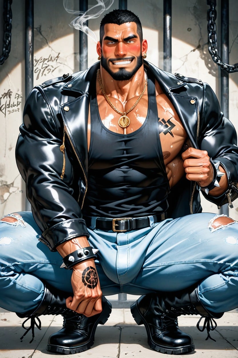 Hyper Muscular Body, High Definition, Long Strong Neck AI Gay Porn