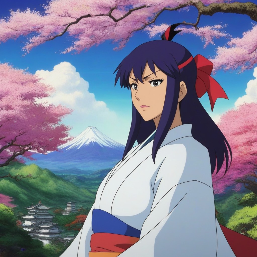 Beautiful Landscape, Two Samurais Clashing, A Fierce Samurai Duel AI Porn