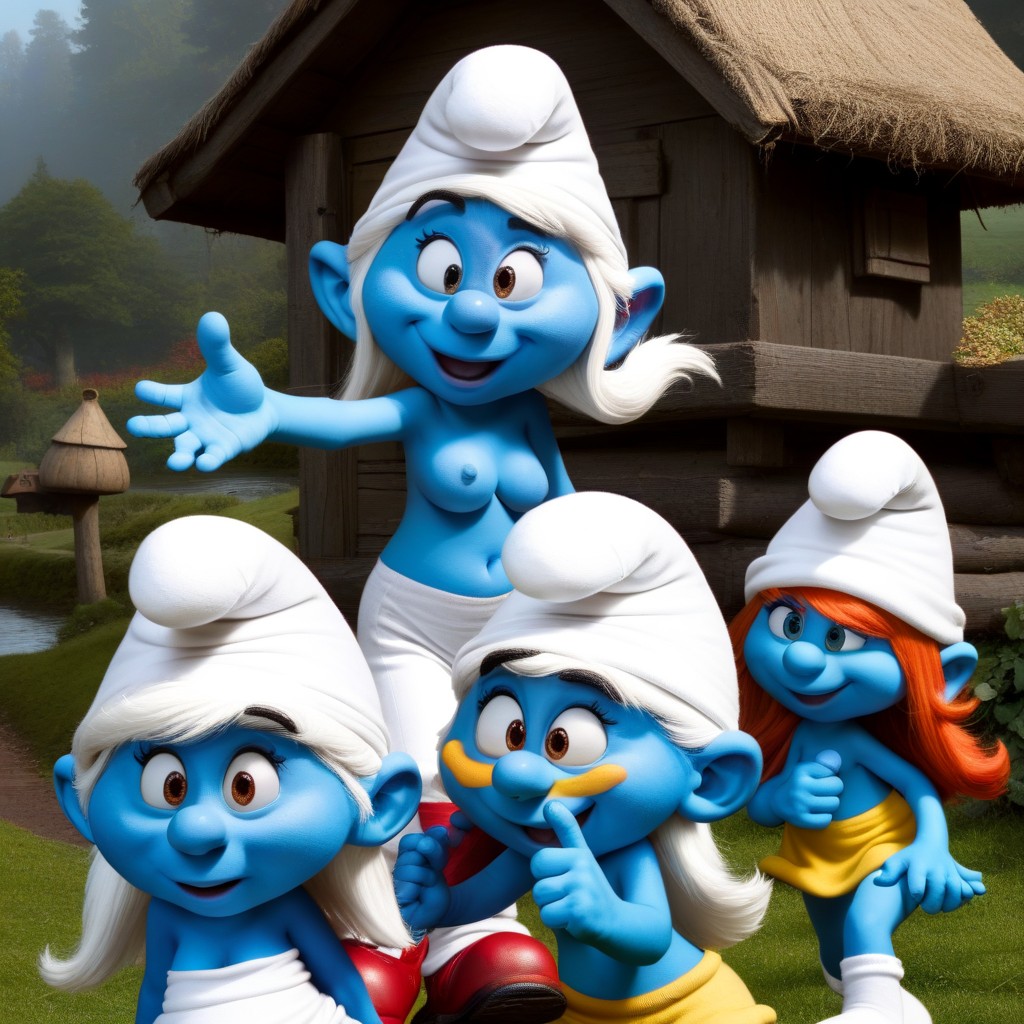 18+, Screenshot From The Smurfs Anime, Anime Art Style AI Porn