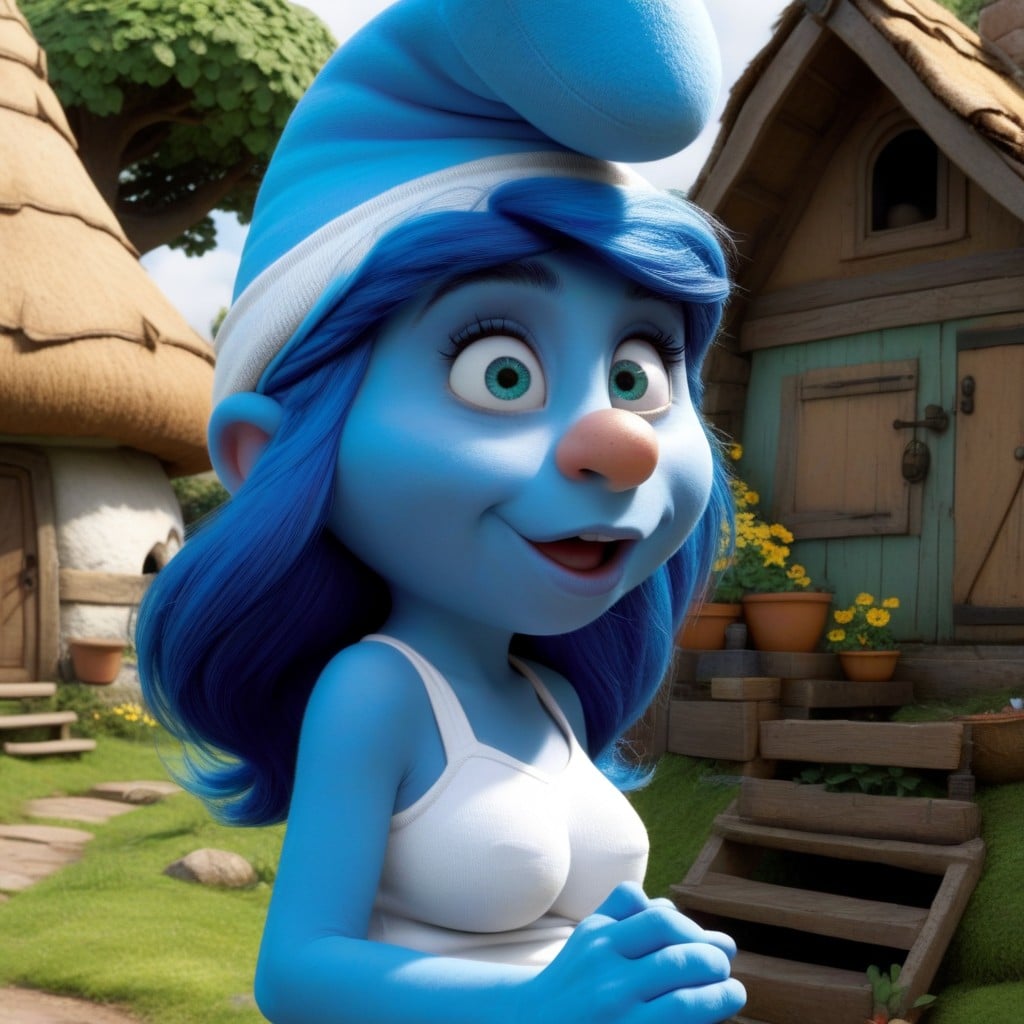 Screenshot From The Smurfs Anime, Award-winning Image, Anime Art Style AI Porn
