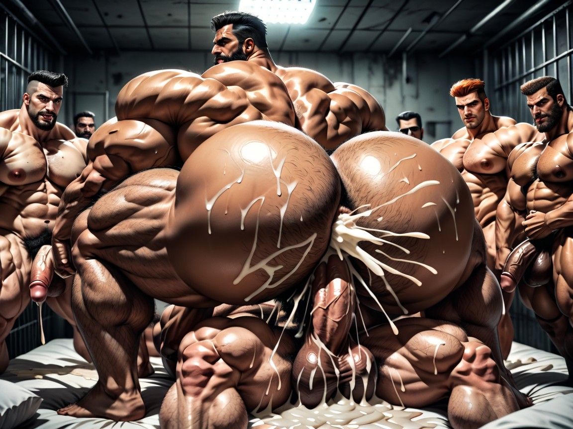 Tongue Out, 丰满, Hairy Thick Hyper Muscled Body AI同性恋黄片