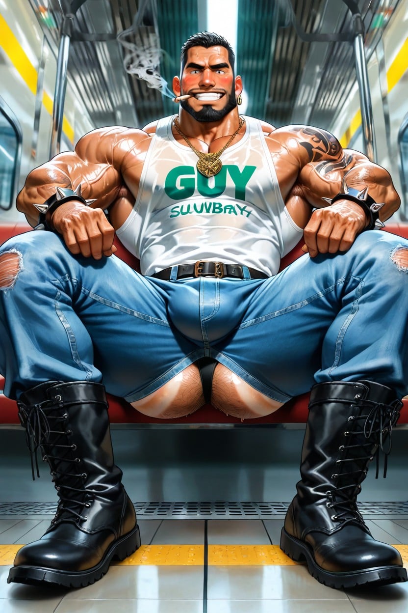 钉扣手镯, Wide Back, Arabic Man AI同性戀黃片