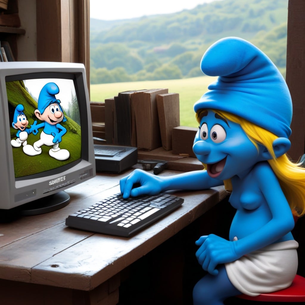 The Smurfs Art Style, Inside Smurf Hut, The Smurfs Art Style AI Porn