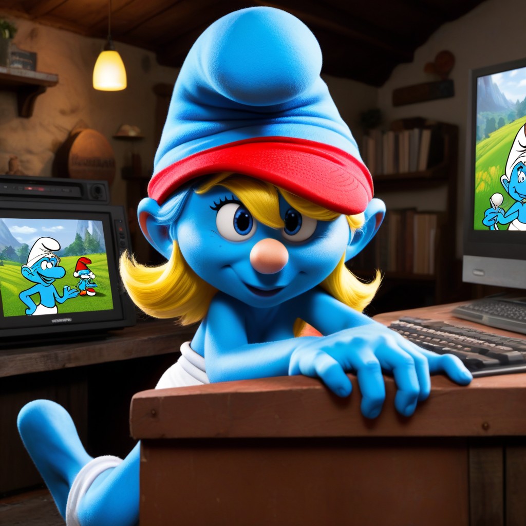 Anime Art Style, Screenshot From The Smurfs Anime, 18+ AI Porn