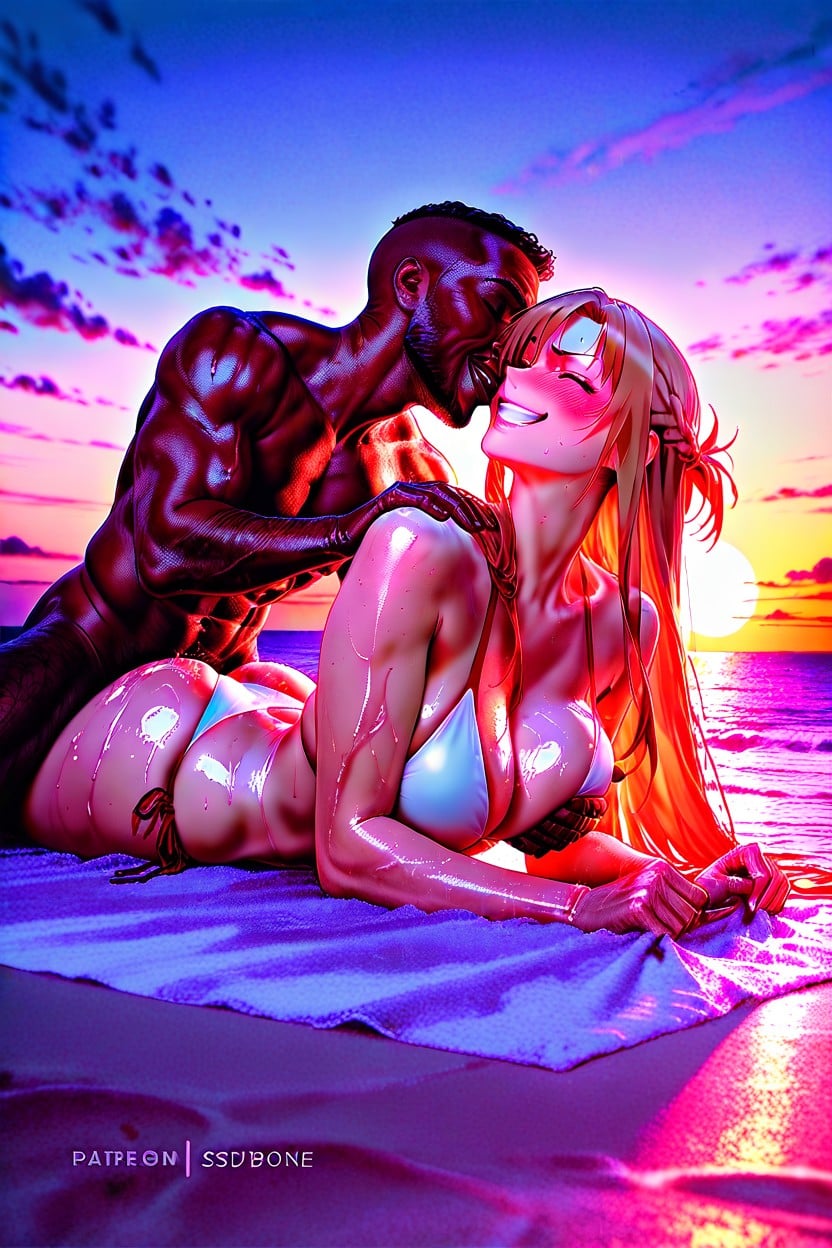 Vue De Côté, A White Bikini With Red Trim, 25+ Porno IA Hentai