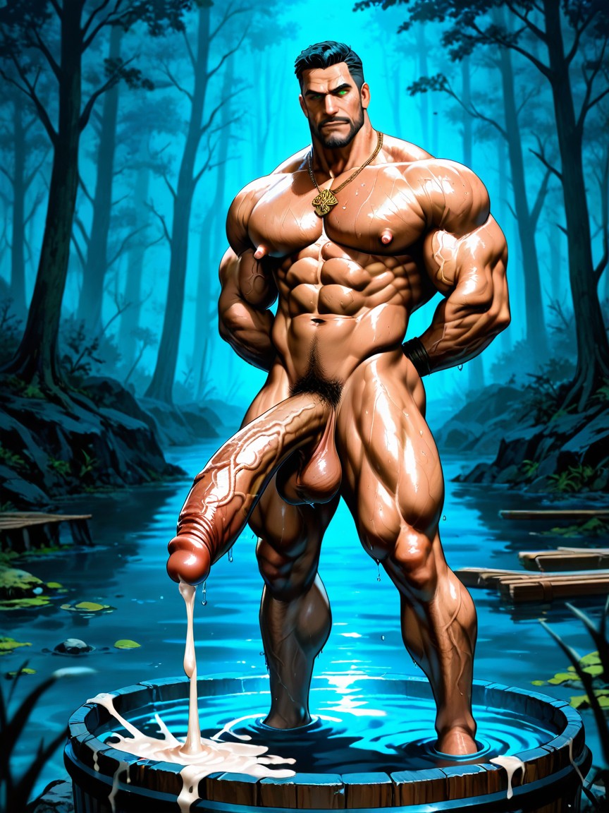Midnight, Hot Hunky Top, Arab Style Necklace AI Gay Porn