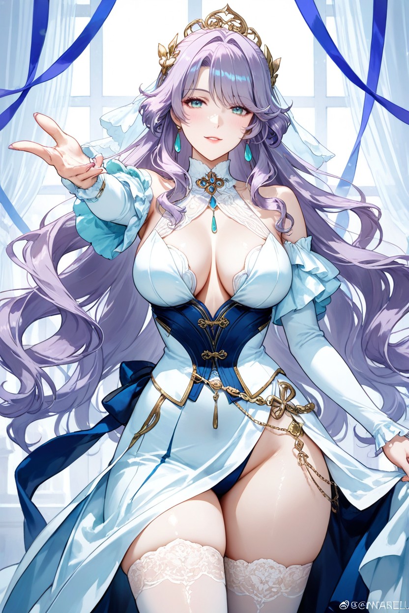 Fitted Bodice With Deep Chest Opening, High Waist Design, Anime Woman Hentai AI Porn