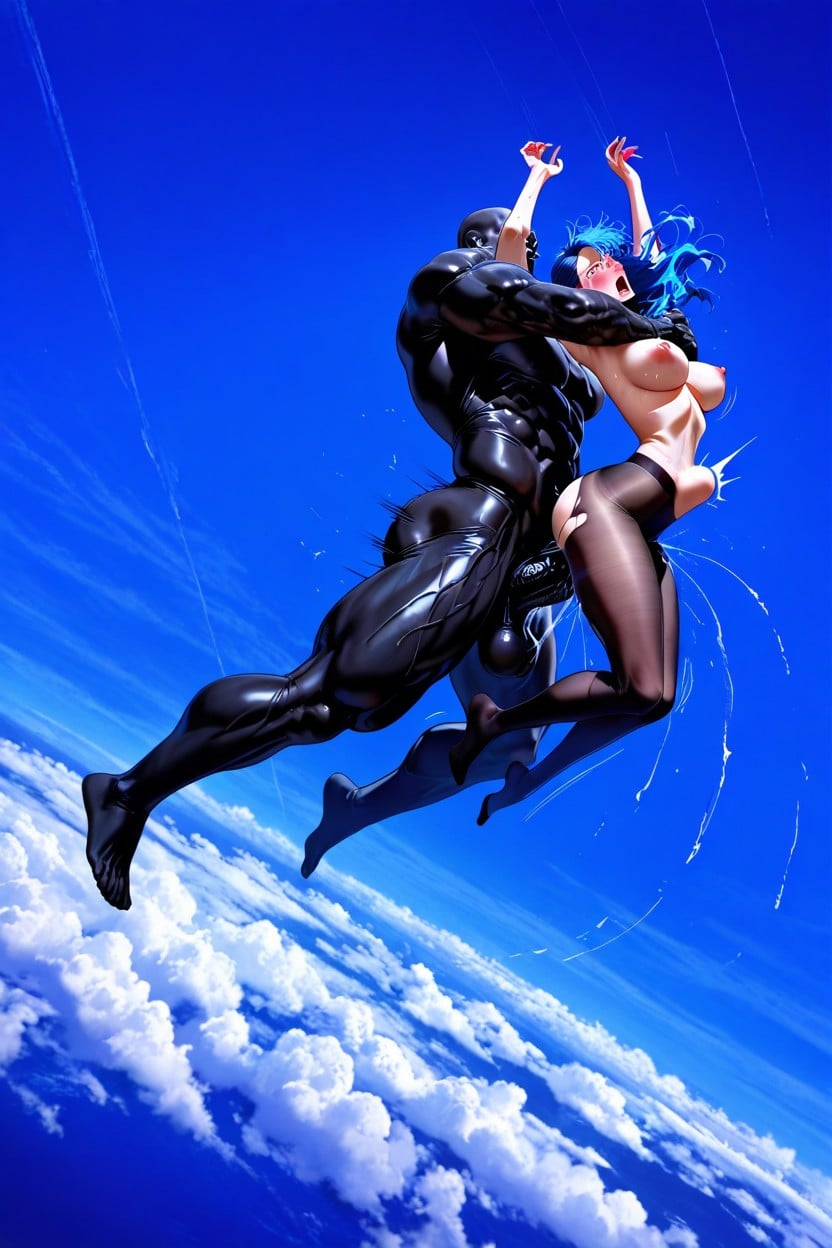 Stomach Bulge, Dynamic Angle, In The Sky Hentai AI Porn