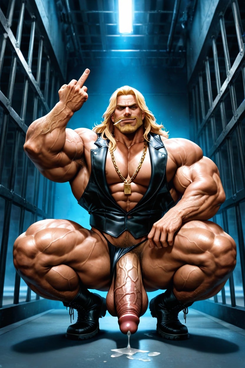 Ultra High Res, Giving Middle Finger With The Other Hand, Massive Saggy Balls ゲイAIポルノ