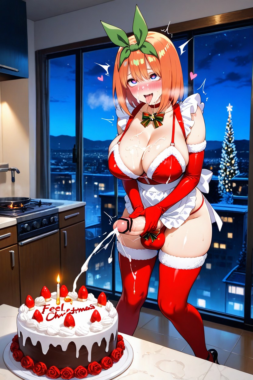 Heart Eyes, Futanari, Christmas Hentai AI Porn