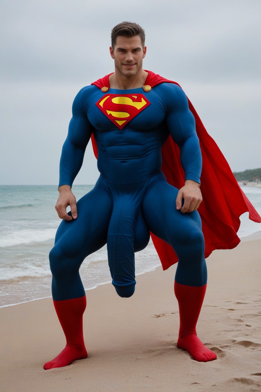 Safe For Work, Blue And Red Suit, Massive Pecs AI同性恋黄片