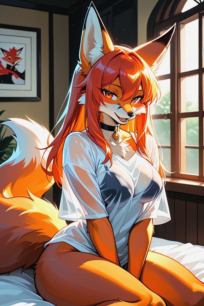 Medium Chest, Anthropomorphic Furry Fox, Fox Furry AI Porn
