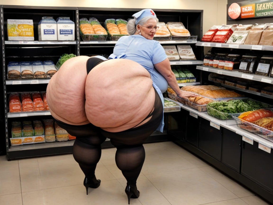 Wearing Oversized Blue Nurse Outfit, Mallas, Cellulite Thighs Porno IA