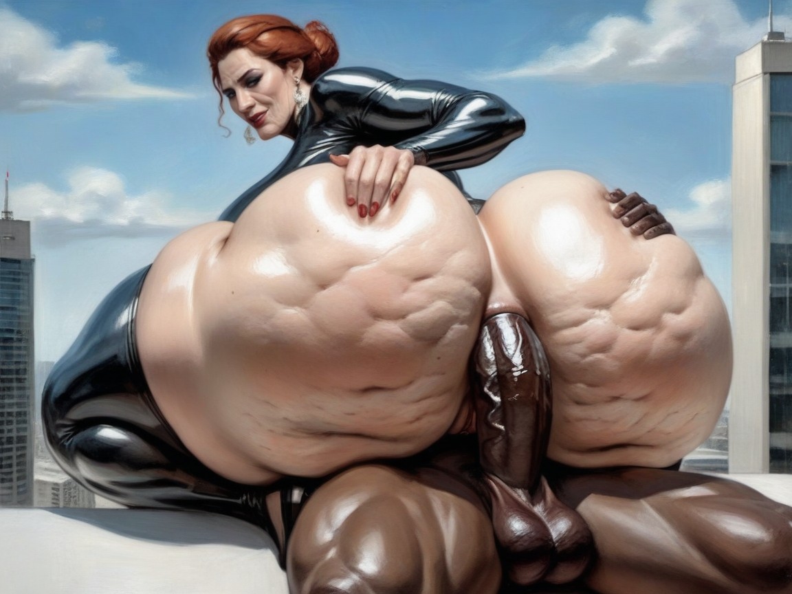 Hand On Butt, Massive Ass, Face AI Porn