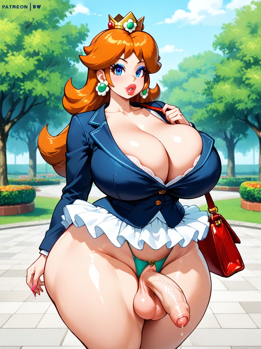 Filled Lips, Erect Penis, Bimbo Hentai AI Porn