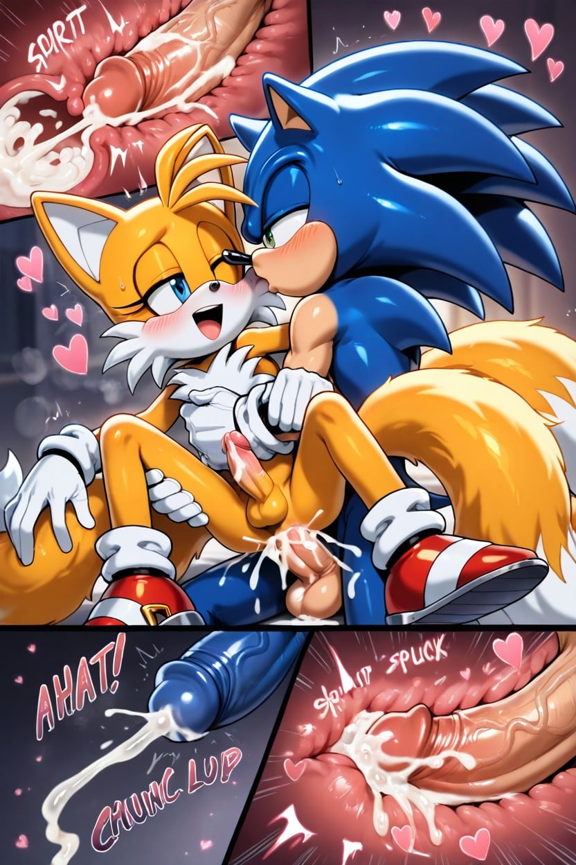 Tails Legs Wide Open, Gay Couple, Only Male Genitalia Porno gay IA