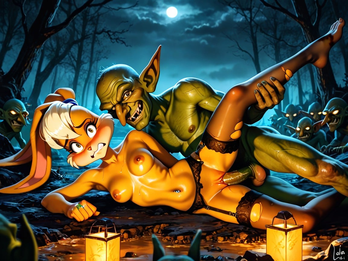 Perfect Skin, Swamp, Goblin Spreading Her Legs Porno IA