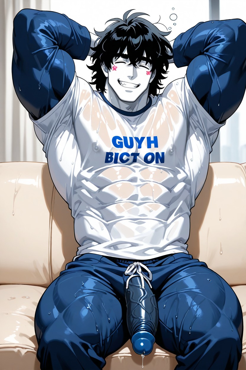 Arms Up, Oversized Muscles, 18+ AI Gay Porn