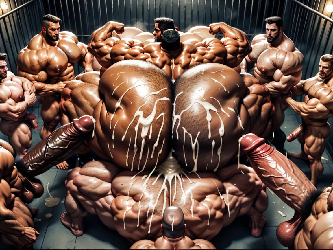 Massive Muscles, Sweaty, Sucking Each Other's Hyper Boobs And Eating Each Other's Ass And Pussy AI Gay Porn
