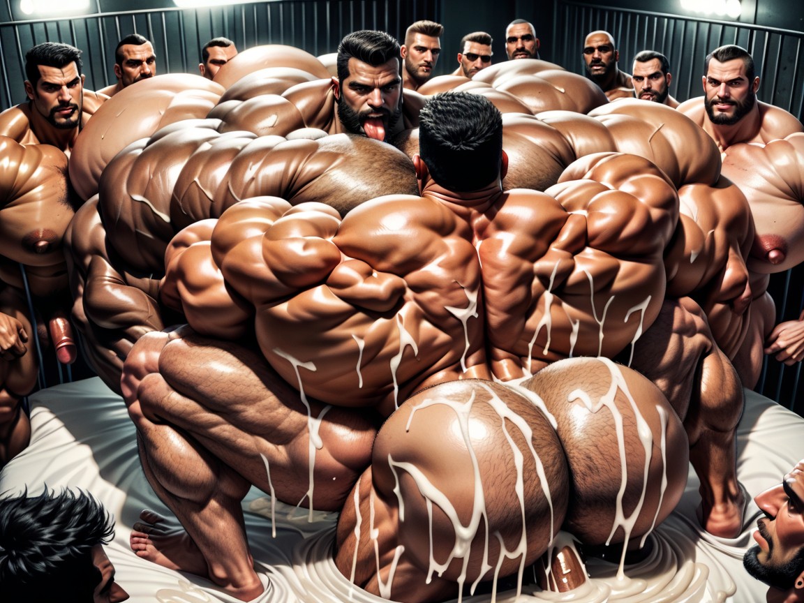 25+, Rough Chiseled Tough Looking Transmen, Big Pecs AI Gay Porn