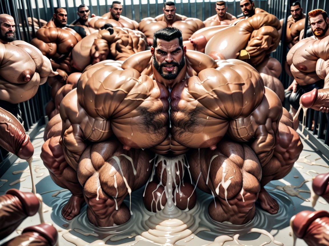 Shaved Heads, Big Pecs, Sucking Each Other's Hyper Boobs And Eating Each Other's Ass And Pussy AI Gay Porn