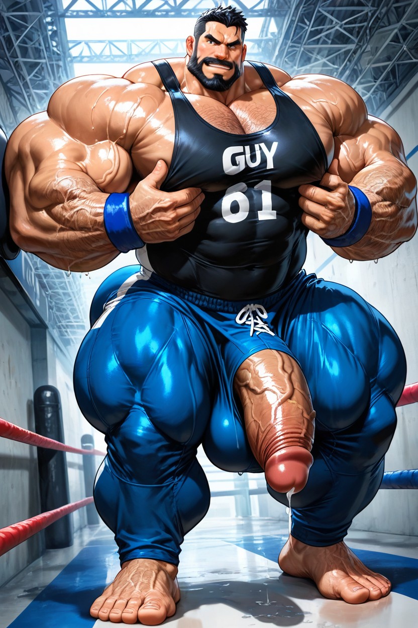 Extremely Large Ass, Big Massive Feet, Oversized Muscles AI Gay Porn