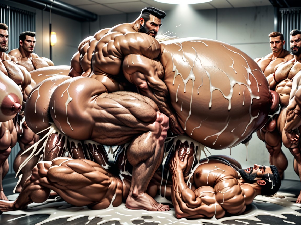 Double Penetration, Naked, Full Body AI Gay Porn
