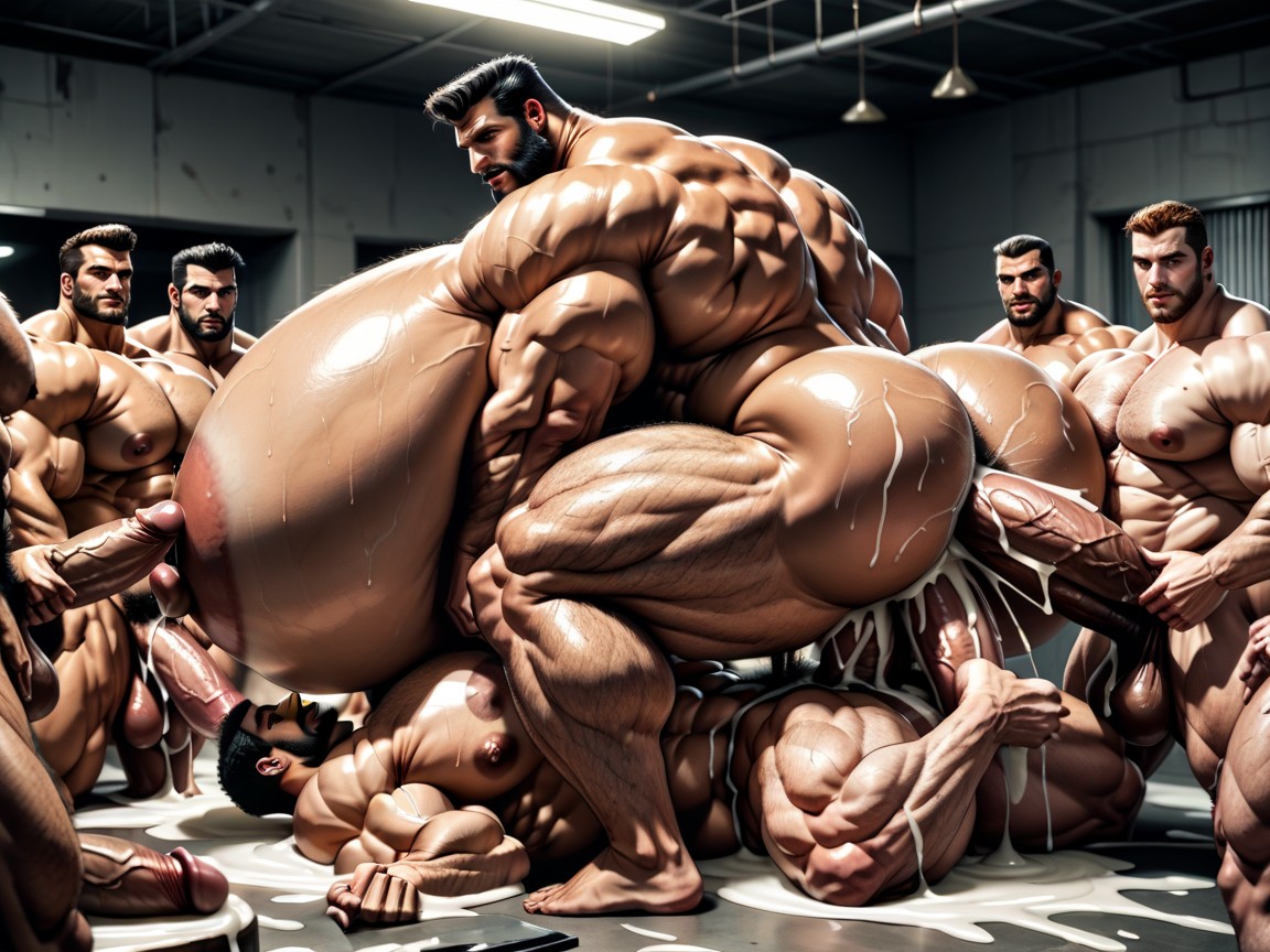 Hyper Breasts, Triple Penetration, Hyper Boobed Transmen Massive Orgy AI Gay Porn