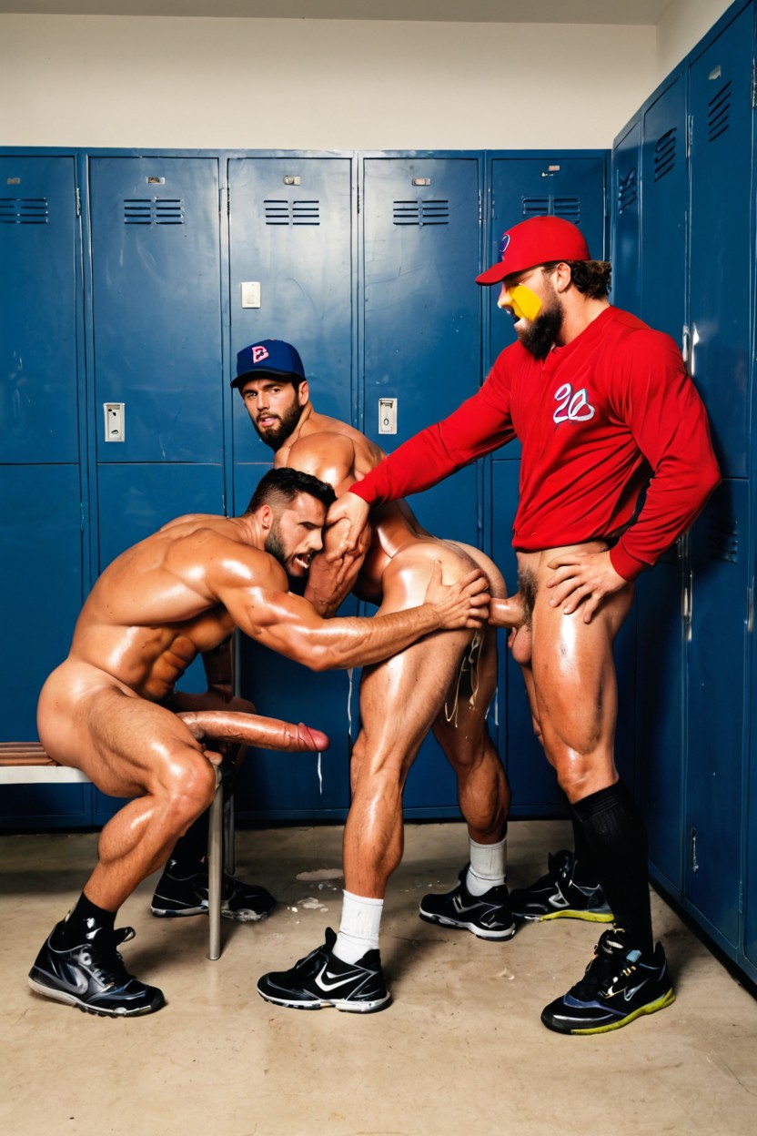 Cumshot, Sweaty, Baseball Players AI Gay Porn