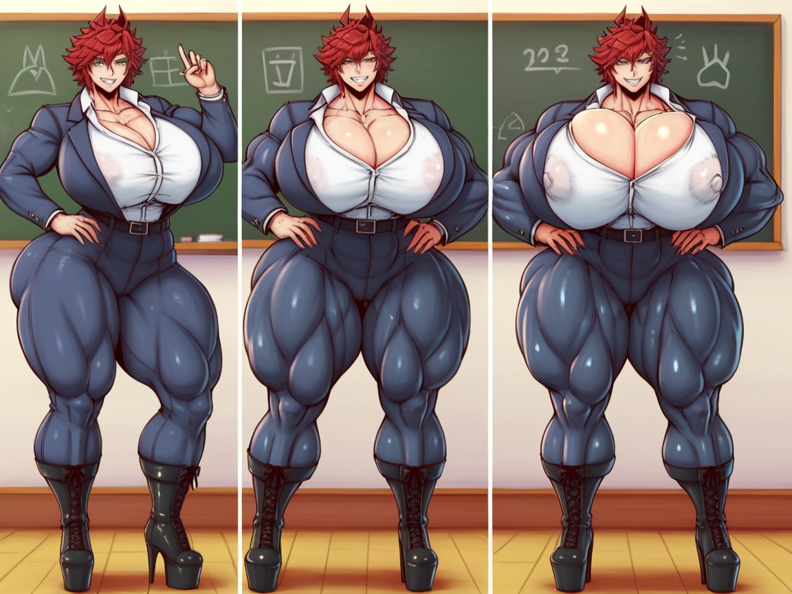 Curvy Body, Gigic Latissimus, Short Length AI Porn