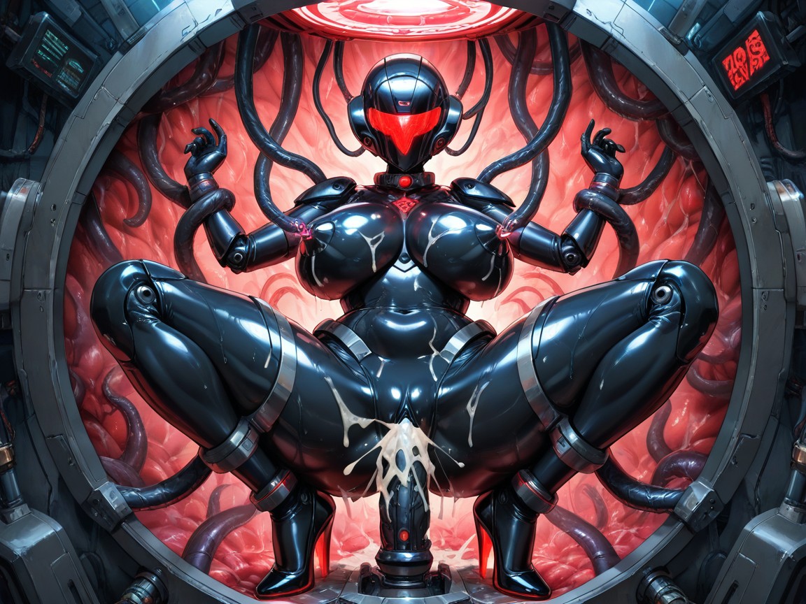 Front View, Spreading Legs, Oiled Skin Hentai AI Porn