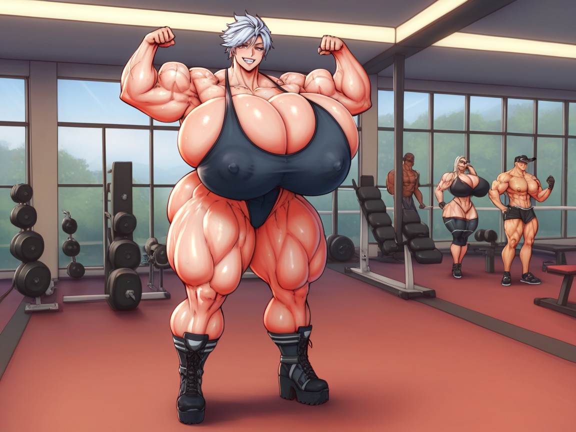 Tomboy Woman, Gigic Abs Gigic Tzius, Mirando Al Espectador Porno IA