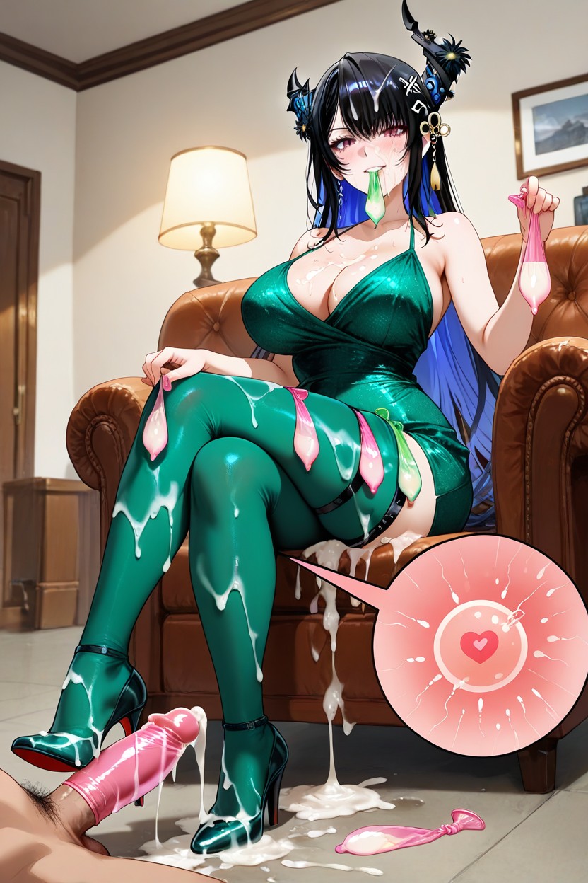 Cum Everywhere, Clothes Covered On Semen, Cum On Legs Hentai IA
