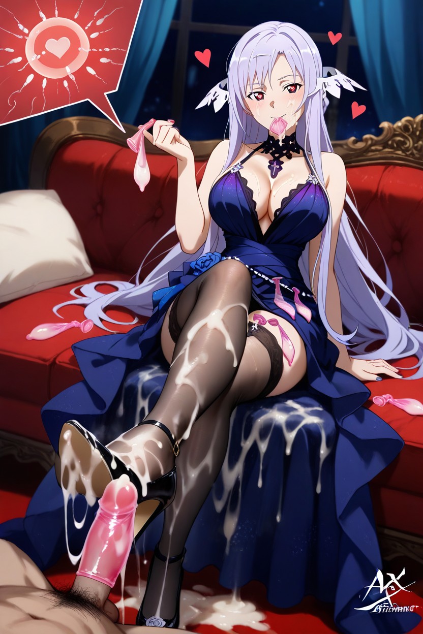 Cum Everywhere, Quinella From Sword Art Online, Holding A Used Condom In Hands Hentai AI Porn