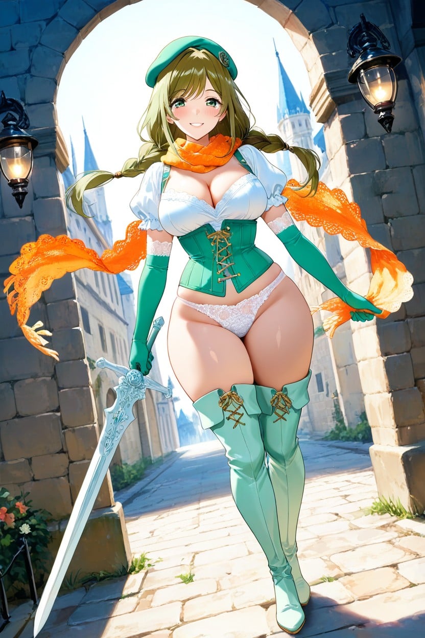 Light Green Beret, Solo, Front Viewqa Porno IA