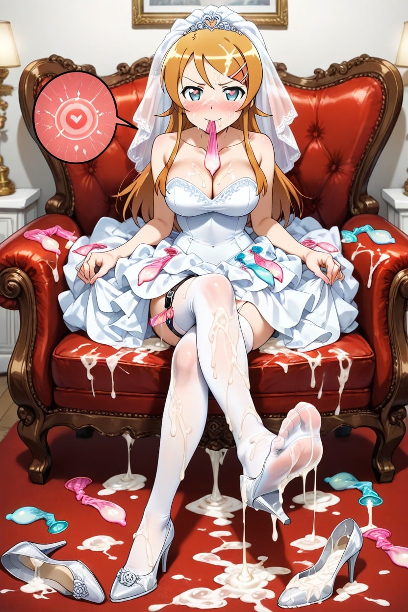 A Lot Of Used Condom, Semen Soaked High Heels, Cum Everywhere Hentai IA