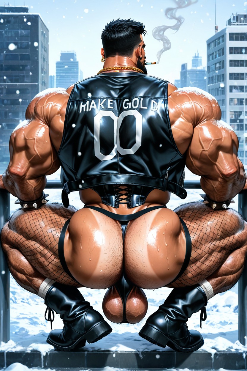 Veiny Legs, Corset, Dark Tanned Skin AI Gay Porn