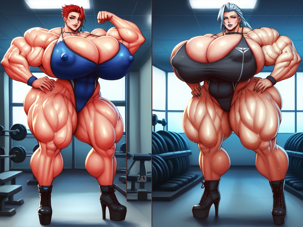 Hyper Breast, Hyper Muscular Body, Super Wide Hips Porno IA