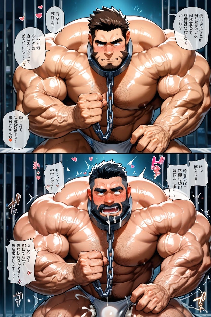Hearts, Naked, Human Have Thick Full Beard AI Gay Porn
