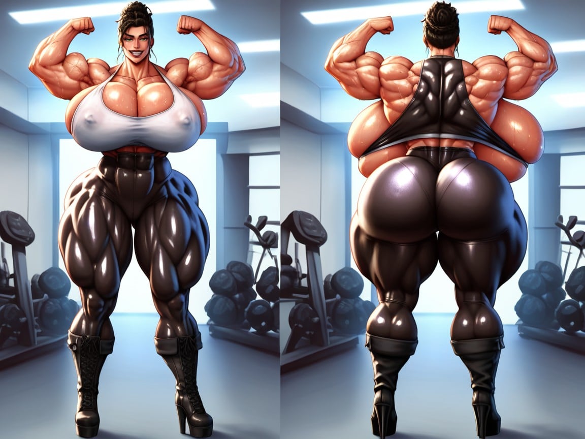 Ropa Ajustada, Cuerpo Completo, Gigic Latissimus Dorsi Porno IA