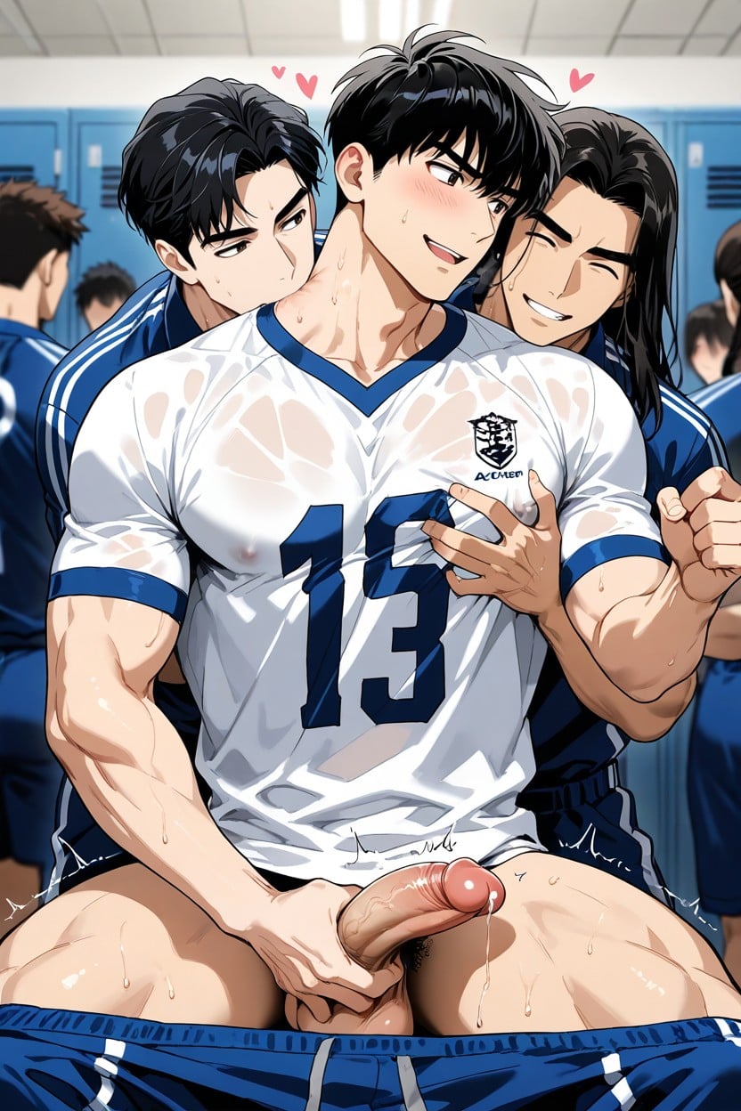 A Hugging Him, Sweat, Bite Neck AI Gay Porn