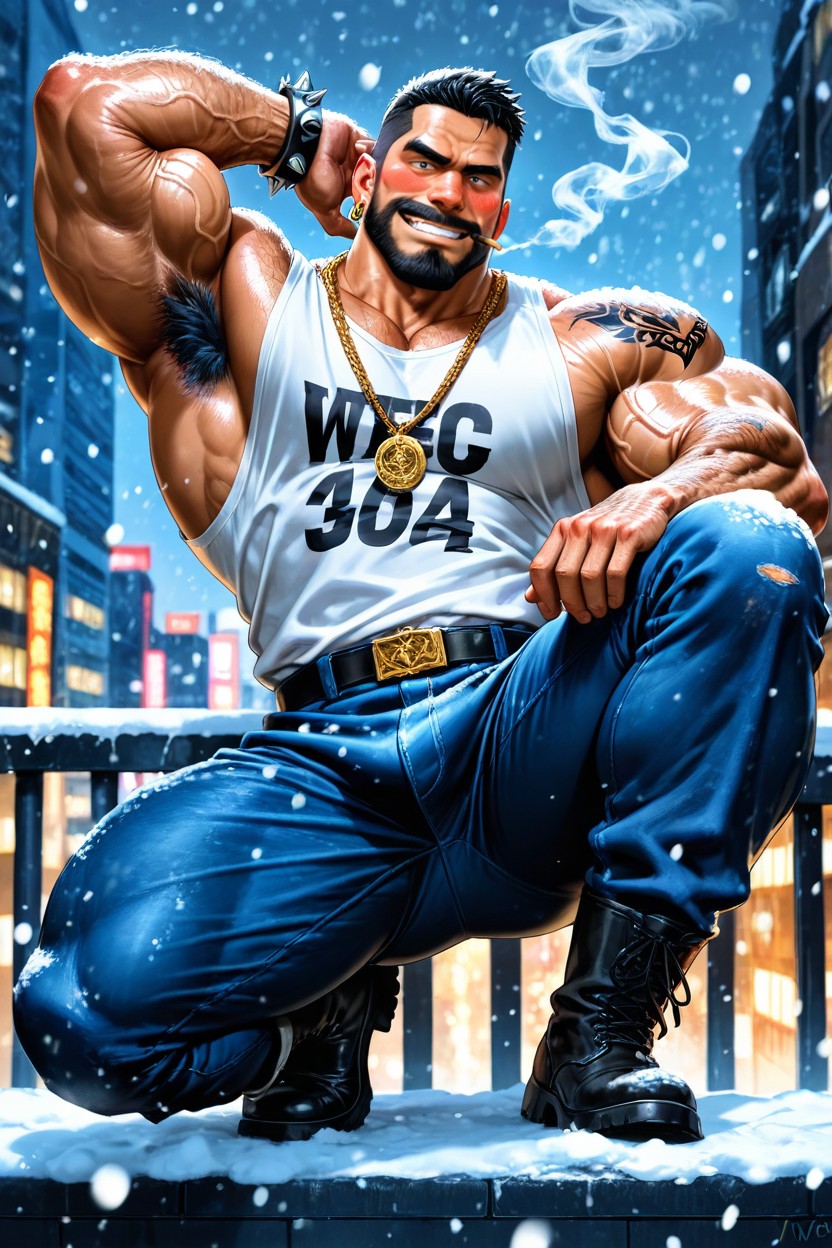 High Definition, Military Boots, Detailed Muscles AI Gay Porn