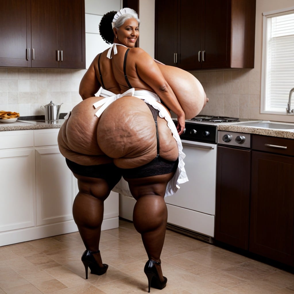 Stockings, Apron, Rolls Everywhere BBW AI Porn