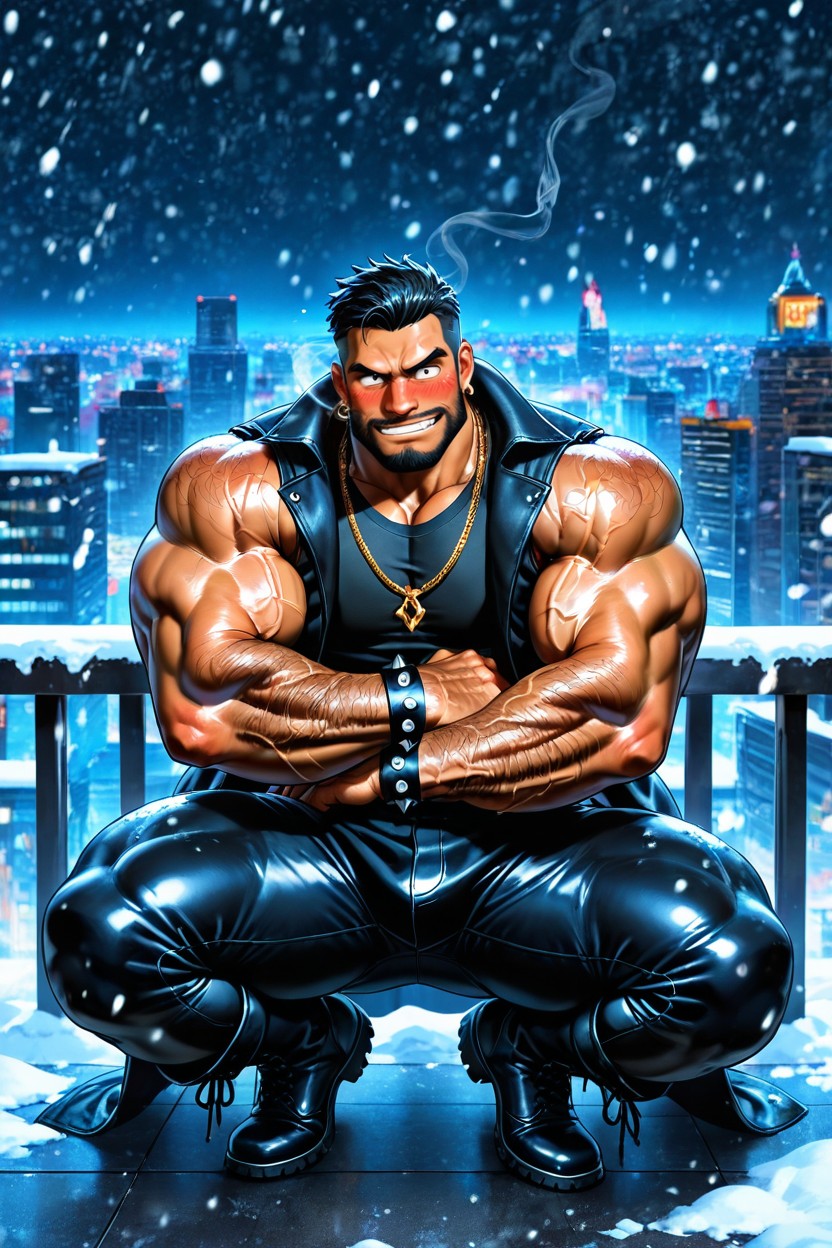 Handsome, Hairy Legs, Big Earrings AI Gay Porn