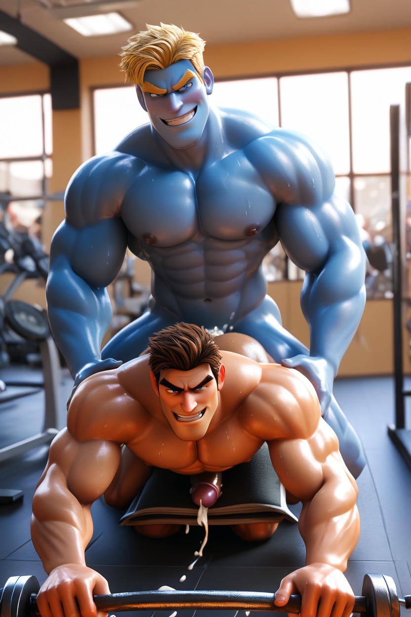 Rainbow Light In Background, Gym, Hyper Motion Lines AI Gay Porn